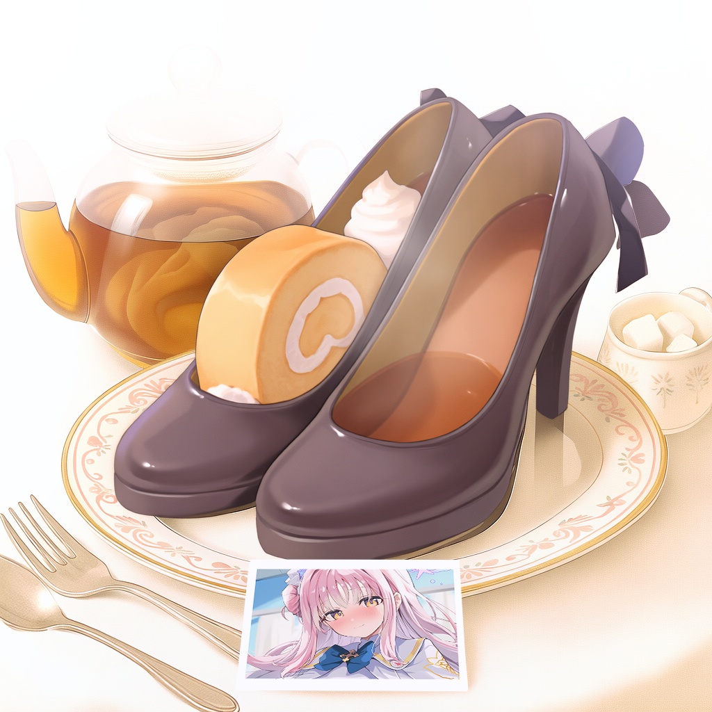 dissym_re's tweet photo. 今日の特別メニュー
・ミカのタイツ風味の紅茶☕
・ミカの靴味ロールケーキ🍽️ https://t.co/RpSqjKdeRQ