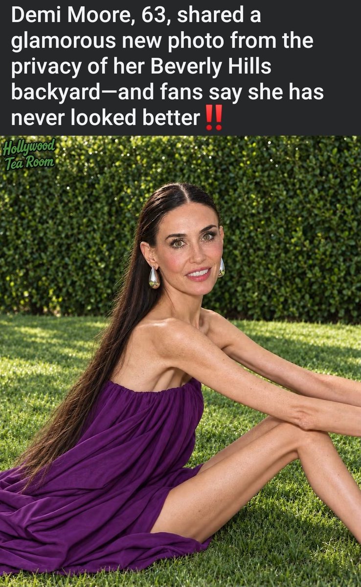 AmesStraight's tweet photo. Demi Moore is 63, and the internet is saying she’s “never looked better.”

Are we all looking at the same picture? 😳

She’s obviously a beautiful woman, but can we PLEASE stop pretending that looking extremely thin automatically means someone looks amazing?

Sometimes the internet hands out compliments like participation trophies. 😂