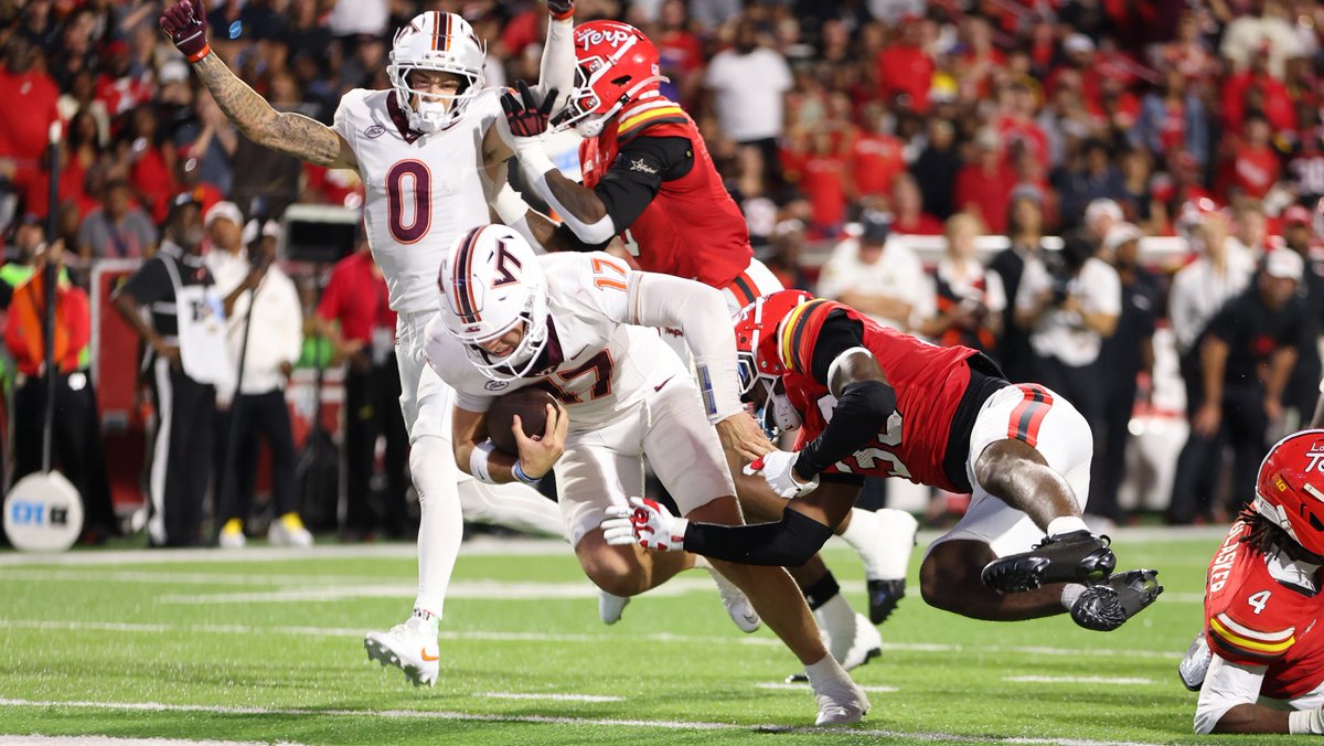 PressBoxOnline's tweet photo. Maryland HC Michael Locksley following 35-26 loss to Virginia Tech: "Can't let this one game define us with us entering into Big Ten next week. … As I told the guys in the locker room, it's going to be about the response now." https://t.co/DRiHpseyWx https://t.co/n7z03XDKjC