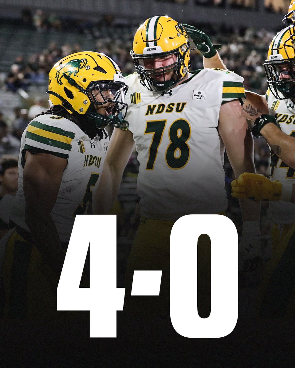 ESPNCFB's tweet photo. North Dakota State keeps it rolling 🦬

An undefeated start in the Bison's first season in the FBS‼️ https://t.co/XeKMKpgJ3r