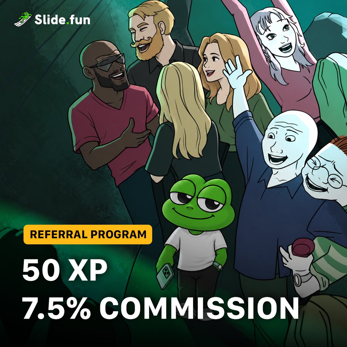 SlideFunBot's tweet photo. Friends don’t let friends slide alone. 🛝

Invite your friends to https://t.co/6lrgk5pUID and earn rewards together:

✨ Get 50 XP for every successful referral
💸 Earn 7.5% commission from their trading activity

Grow the squad. Stack your rewards. Start referring today! 👇 https://t.co/xuwb4411Ht