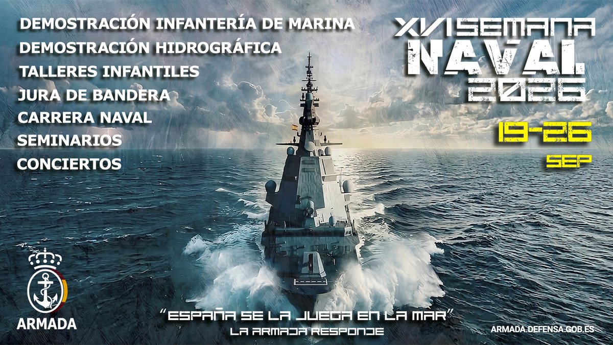 Armada_esp's tweet photo. ⚓️Hoy de 10:00 a 20:00 h, la #Armada estará en #ElRetiro con
demostraciones cinológicas a 12:00h y 18:00h e hidrográficas a 11:00H y 16:00h
💪Además de una pista de obstáculos infantil.
#SemanaNavalDeMadrid2026 https://t.co/B2FsYFnbY6
