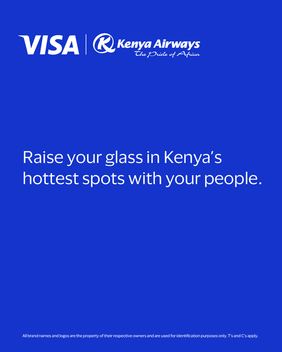 NCBABankKenya's tweet photo. The Kenyan night culture is everything! 🌙✨ Activate your NCBA Visa card and enjoy 5% off local Kenya Airways flights with code VISAKQ. Book today: https://t.co/PMnZvIhcXu
Valid until 30 Sept 2026. T&Cs apply.
#HapaNiWapi #TembeaKenya #PayWithVisa #Goforit #NCBATwendeMbele https://t.co/L9aIo94K0S