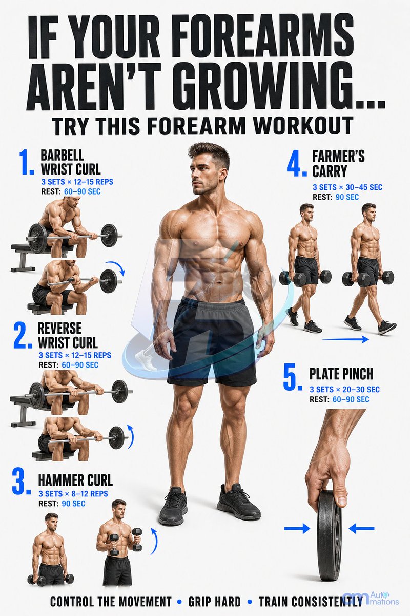 Fit_Decoded's tweet photo. Heavier wrist curls do not mean stronger forearms if your elbows lift the load. Keep forearms supported and use a comfortable, controlled wrist motion. Add weight only when that motion stays the same. #ForearmTraining #StrengthTraining #FitDecoded https://t.co/twO8eO9zeo