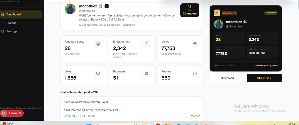 mizzy_web3's tweet photo. Gmcrete @ConcreteXYZ family 💛

IT’S LIVE 🟠

Now you can check Concrete contribution on X just enter your X username.

Go check your stats 👀

Try it → https://t.co/a409T077dl

If you find it useful, QT this post + share It’ll improve it further.
@d3crypt0r25 @nic_builds 💛 https://t.co/4o9bFRv3Gp