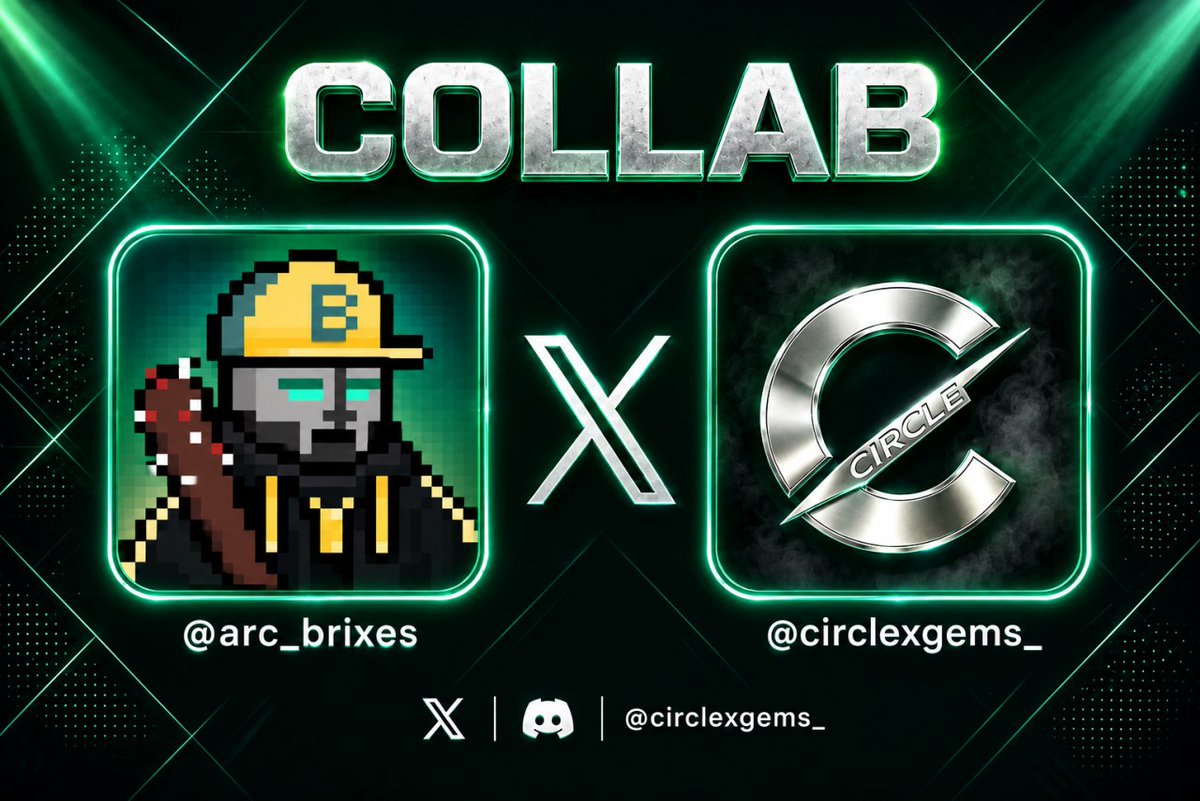 Circlexgems_'s tweet photo. BRIXES × CIRCLE COLLAB

BRIXES — 1,809 animated pixels on Arc

Hand-drawn & animated pixel characters, minting on OpenSea on 22 September 2026. No two characters are alike, with 5 rarity tiers: Common, Uncommon, Rare, Epic & Legendary.

 MINT DETAILS

Supply: 1,809
Chain: Arc
Price: $4 USDC
Mint: OpenSea

 GIVEAWAY — 8 GTD SPOTS

Requirements:

1. Follow @arc_brixes  & @jikannians 

2. Like, comment & repost:
https://t.co/ml6B89WBDf

3. Follow @Circlexgems_ 

4. Tag 2 friends + drop your wallet in the comment

⏰ Ends in 12 hours