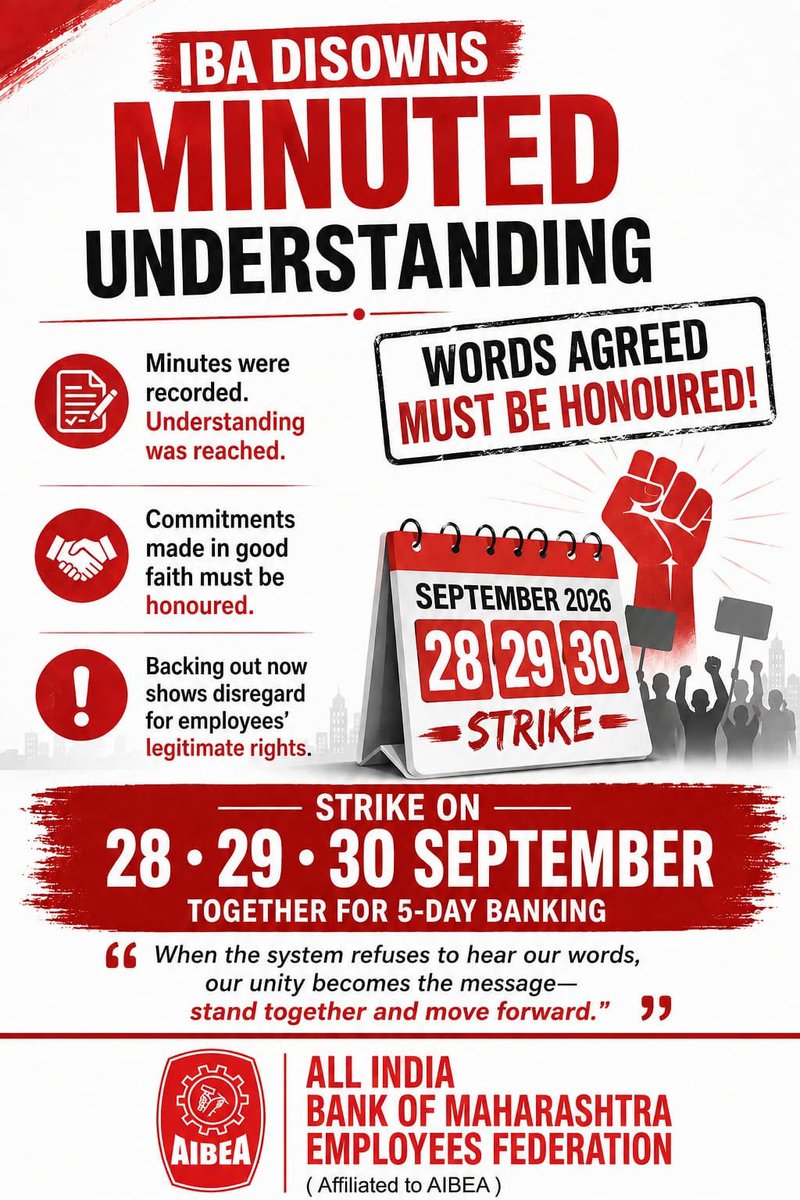 VikasSudrik's tweet photo. #5DayBankingNow

We demand We Damand -5 Day Banking We Demand 

@DFS_India
@ChiefIba
@nsitharamanoffc 
@BOMOA_PUNE
@PMOIndia https://t.co/QmMSBBcKs8