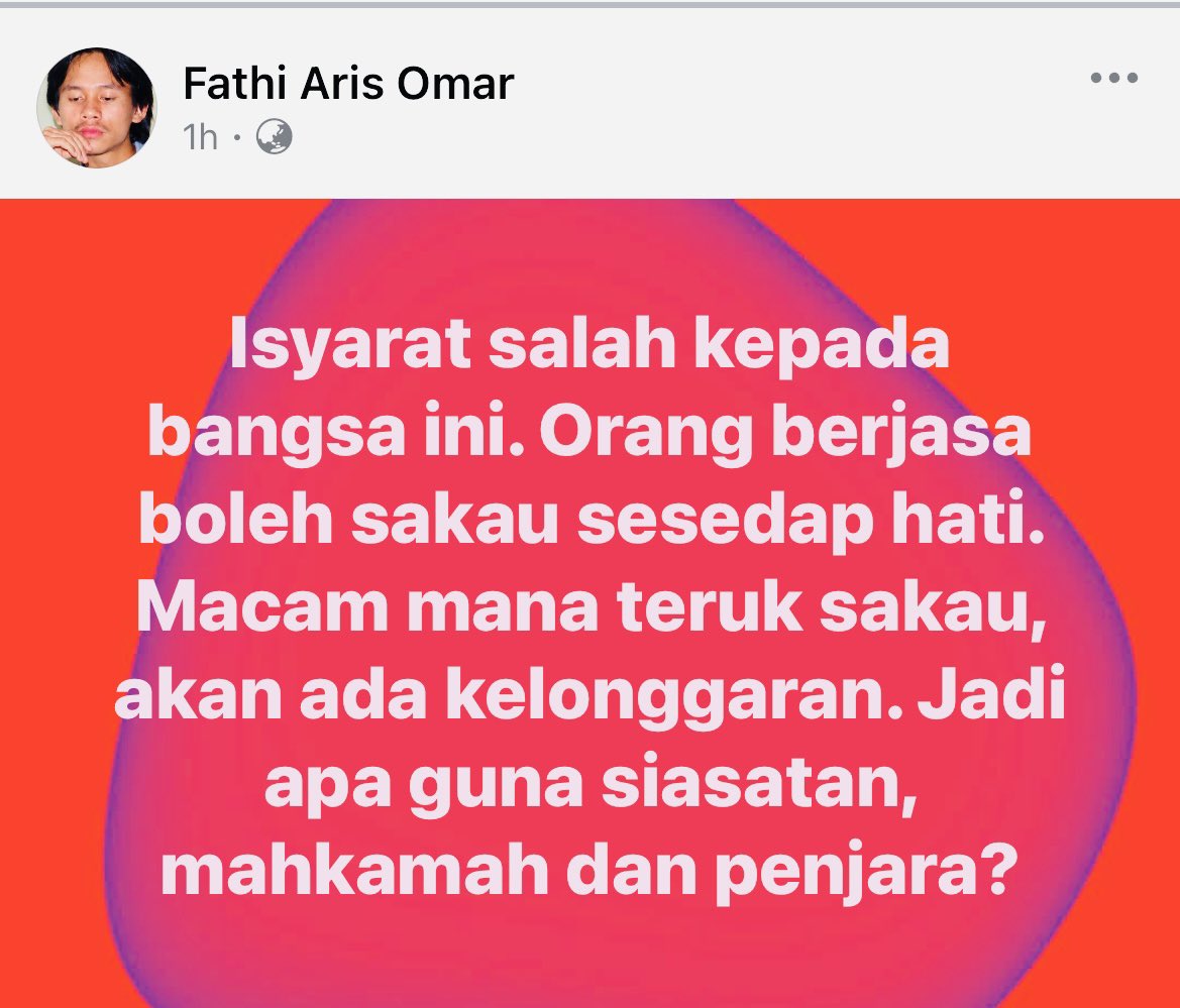 ReeNGaston's tweet photo. Mahkamah masih diperlukan utk hukum mrk yg mencuri biskut, roti, milo dan tabung masjid.
Mahkamah masih di perlukan utk sabitkan musuh politik dgn fitnah keji.

The rest is history https://t.co/Ru04mTpMzC