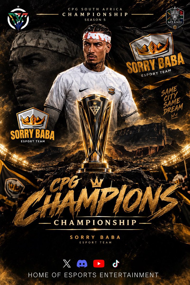 CPG_Africa's tweet photo. π CONGRATULATIONS TO OUR FOUR LEAGUE CHAMPIONS! π
π₯ Mzansi Premiership: Pique Blinders FC
π₯ Mzansi Championship: Sorry Baba
π₯ League 1: The Rebels FC
π₯ League 2: PTA Callies FC
CPG South Africa β Champions rise. ππΏπ¦
#CPGSA #Champs #FCProClubs https://t.co/J9OVedGPYo