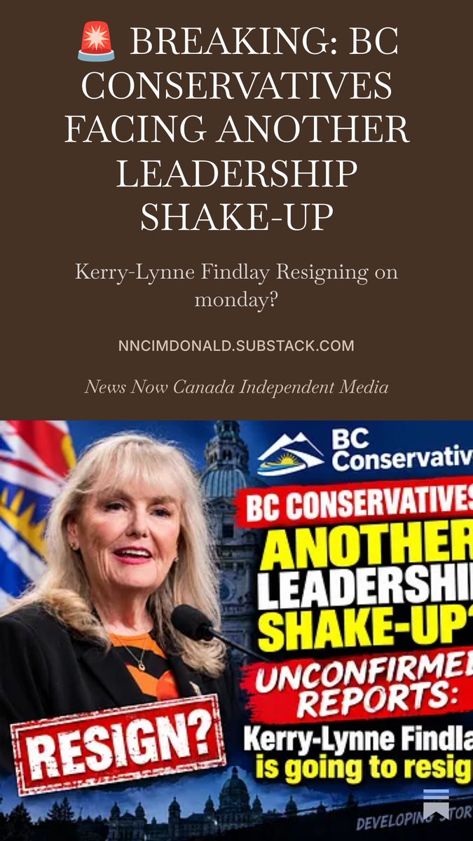 Donald_nncim's tweet photo. 🚨 BREAKING: BC CONSERVATIVES FACING ANOTHER LEADERSHIP SHAKE-UP Kerry-Lynne Findlay has resigned from the British Columbia Conservative Party?
#BC #GOVT #COUP
https://t.co/Wn7pZLz5aV
@AmazingZoltan @Dallas_Brodie @wyatt_claypool @RebelNewsOnline @NewWestTimes @WesternStandard https://t.co/PYVUjB7qJS