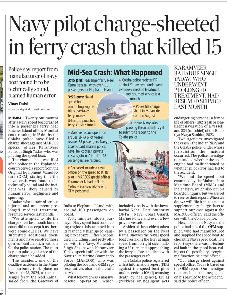 Brezzy_Drive's tweet photo. December 18th, 2024, Navy Speed #boat crashed into a passenger ferry near Butcher Island #Colaba #Police file chargesheet Navy pilot chargesheeted 15 people died
#Mumbai #GatewayofIndia
#ArabianSea https://t.co/OWSjxBZPx2
