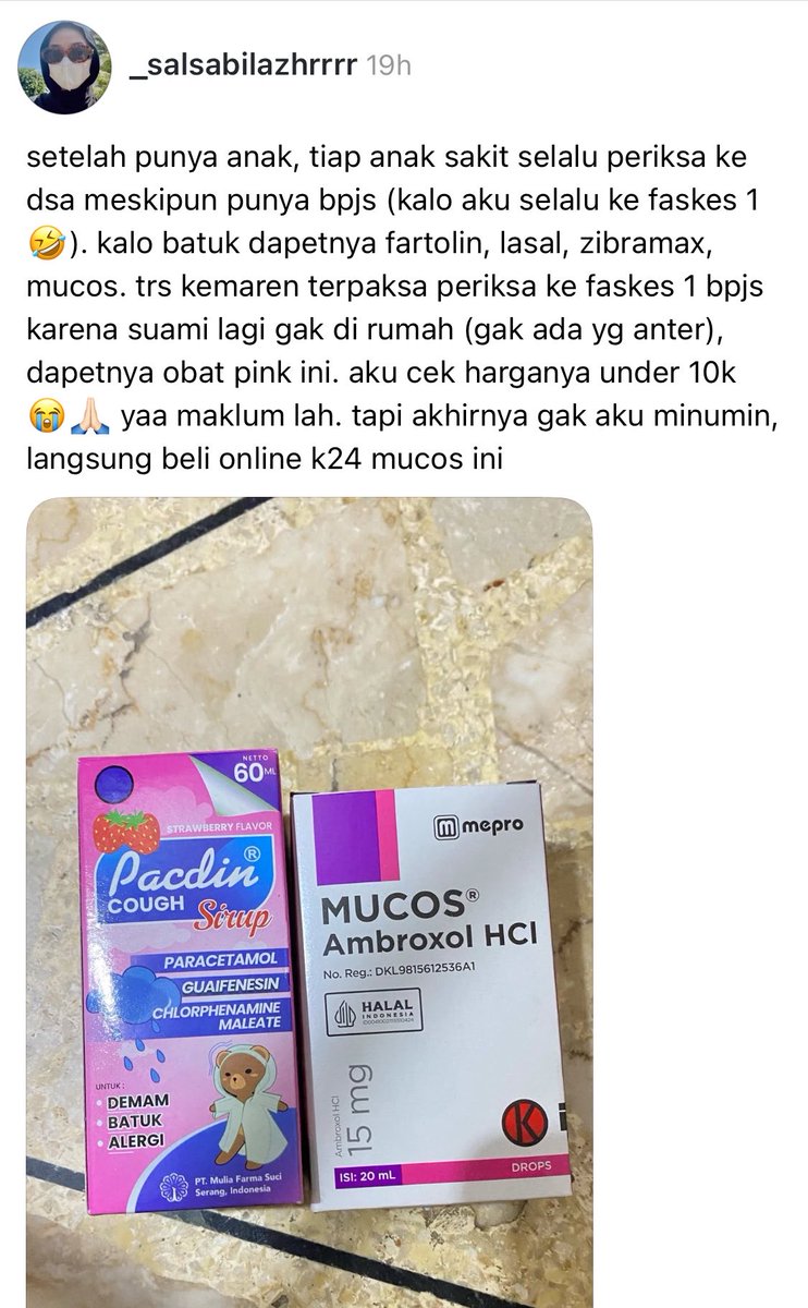 taurosze's tweet photo. Sebagai apoteker, aku sedih sekaligus sakit hati baca postingan ini 😔

Apoteker pontang-panting nyiapin obat faskes biar gak kosong, padahal obat yang kamu ambil tapi gak diminum itu bisa dipakai sama yang lebih membutuhkan.

Obat 10rb yang kamu remehin itu sangat berarti buat orang lain, kak🥺

Lagian Pacdin beda sama Mucos: beda komposisi, beda fungsi. Mucos gak bisa nurunin demam.

Be a wise please 🥺☹️