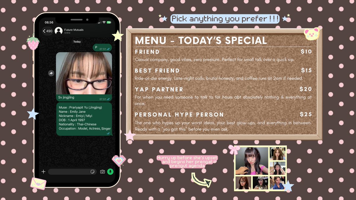 jingjilng's tweet photo. The cafe is now open! 

Menu’s up and Jingjilng is taking orders— all fresh, available with limited seats. Come place your order before it runs out ⋆˙⟡ https://t.co/HQdNQlHm1H