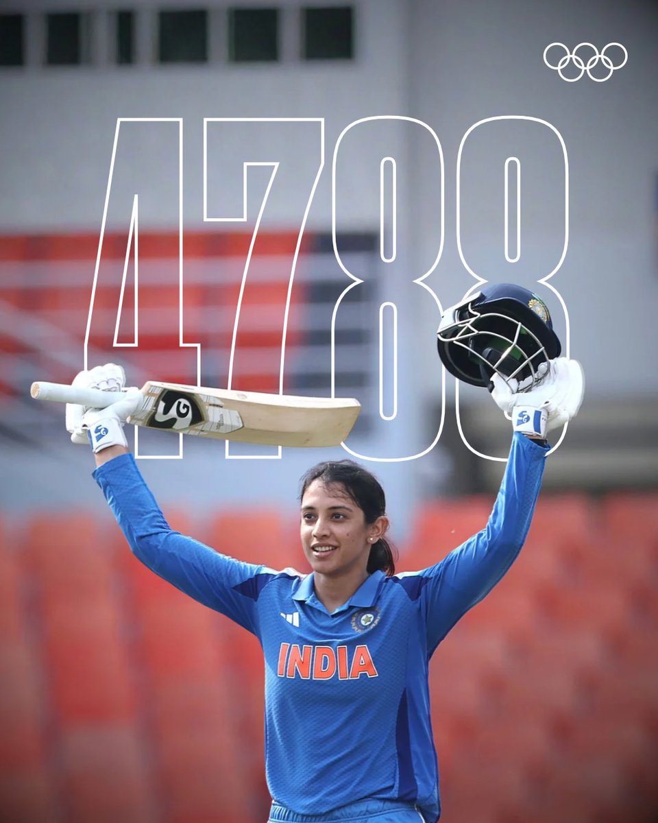OlympicKhel's tweet photo. The leading run-scorer in women's T20Is 🥇

Smriti Mandhana has gone past Suzie Bates, becoming the top run-getter in the shortest international format  🇮🇳🏏 https://t.co/sd1qONovUP