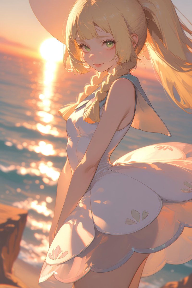 Pleiades_AI_Art's tweet photo. 「この空、少し怖いけど…嫌いじゃないです」 
オレンジの光を受けたリーリエは、いつもの白より暖かい🧡

リーリエ / ポケットモンスター
Lillie / Pokémon

#AIArt #FanArt https://t.co/03Nz4q4CWV