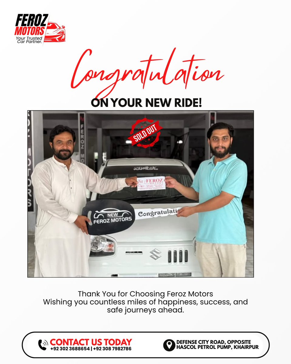 timotcolli74819's tweet photo. Alto 2020 SOLD! Another happy customer at Feroz Motors! Thank you for choosing and trusting us. Feroz Motors: Your trust, our commitment. https://t.co/t6Kwem727Z