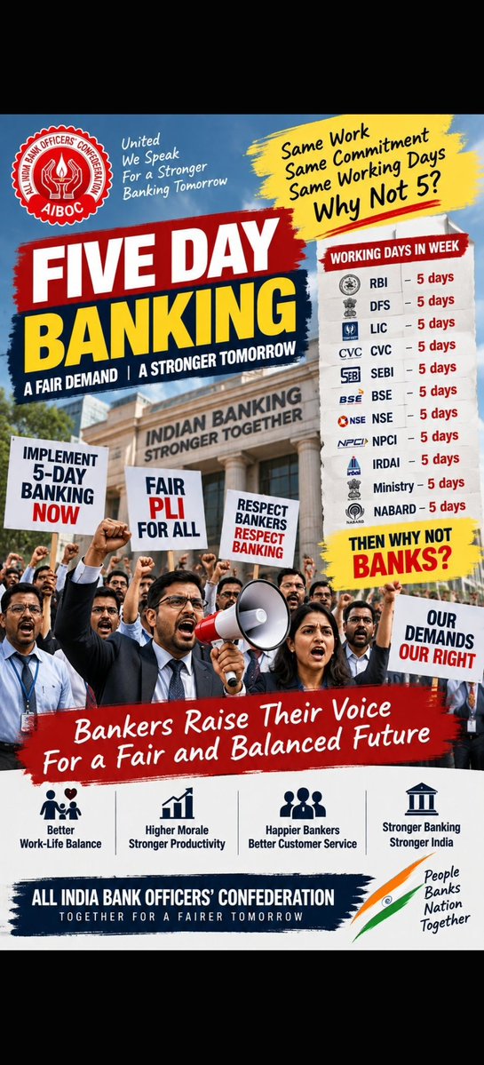 NehaDKBiswas3's tweet photo. @sanjaybpi #5dayBankingNow
#FBOIOA #BOIOAEIB https://t.co/5Ij3GXJjo1