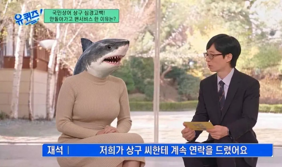 happyhappy_101's tweet photo. 한국남자들이 부산상어 다음 행보라고 합성짤 만드는데 만드는 꼬라지 보세요
상어 암컷이라는 소리 들리자마자 저딴 옷 입혀 놓은 거 보면 한숨만 나옴 https://t.co/INodADpJiy