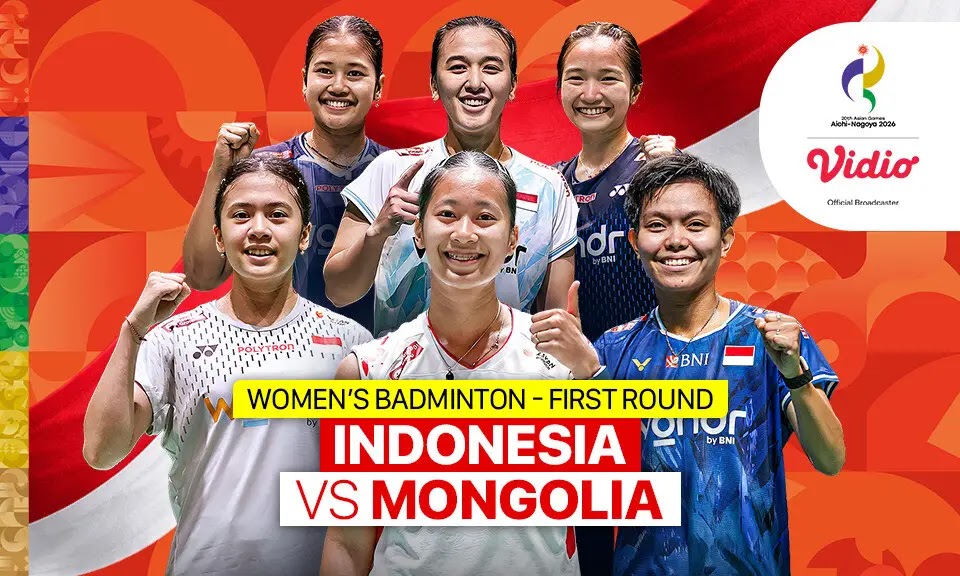 AsianGames26's tweet photo. 🇮🇩 Indonesia Women vs Mongolia Women 🇲🇳

🏸 Asian Games 2026 Badminton
📅 September 20
⏰ 7:30 AM WIB
📺 How to Watch
Full schedule, streaming info &amp; match details 👇

https://t.co/mPdh4HaDvX

#AsianGames2026 #Badminton #Indonesia #Mongolia #AG2026 https://t.co/JgJTdIGp2G