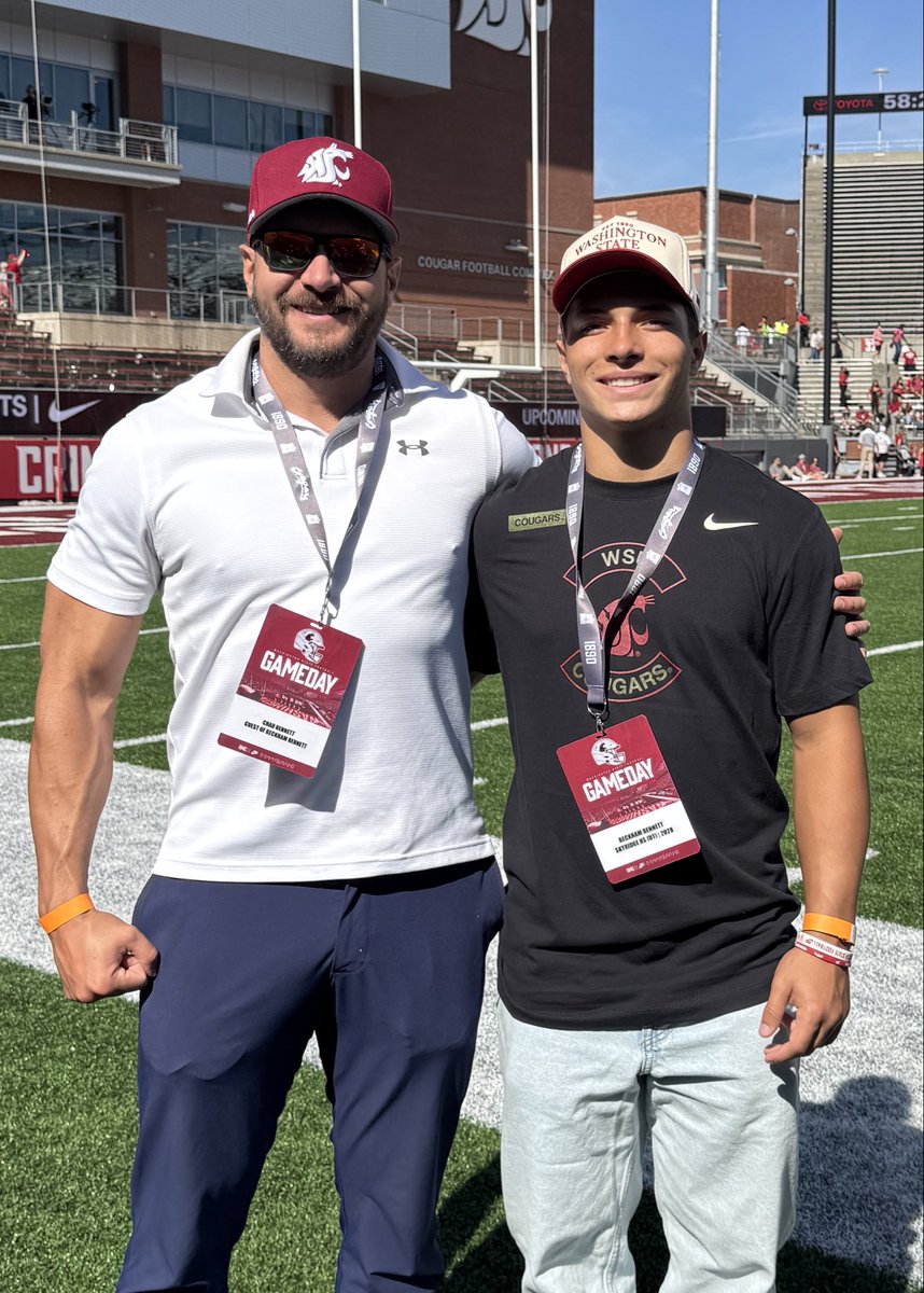 beckhambennett's tweet photo. Loved the atmosphere in Pullman this weekend! 🐾🏈

Huge thanks to @WAzzuCoachGreen and the entire @WSUCougarFB staff for the hospitality and game day experience. Excited to see more.

#GoCougs #WAZZU
⚡️2028 RB • Slot • KR • ATH

@WSUCougars @WSU_FBRecruits @KirbMoore @2mattmiller @CoachDSage @browning_coach @CoachCato1 @BradLarrondo @DanielPlatz_ @CougfanCOM @jameyvinnick9 @GregWWoods @SpokesmanReview @BrandonHuffman @olcrimson @PapaThrow @Cougwill @cougar_faithful @CougSutra @UpWestSports @ZZUCRU @DrewBledsoe @GardnerMinshew5 @coachlukefalk @skyridgefb @coachjhemm @Tahi3815 @ballersinutah @GregBiggins
