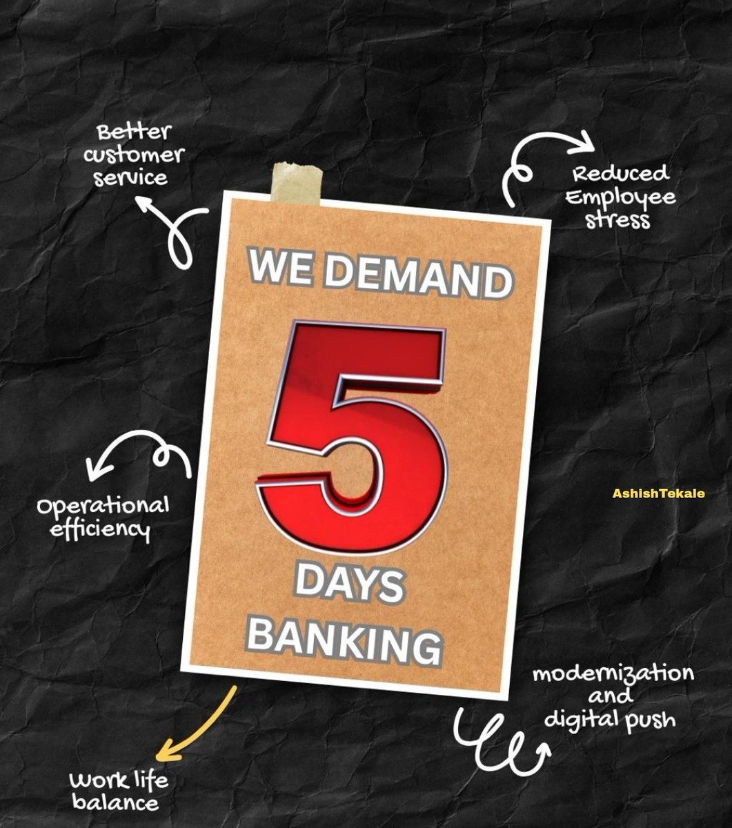 AshishTekale_'s tweet photo. Agreement logged, applause done, execution missing.
#5DaysBanking was projected as certainty, not a plea.
Staff delivered outcomes, systems scaled, calendars stayed unfair.
Files moved, clocks ran, resolve paused.
Promises must activate, not hibernate.
#5DayBankingNow 
@nilesh_pawar15 @DFS_India @PMOIndia @nsitharamanoffc @FinMinIndia