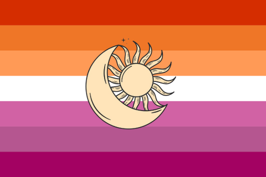 lesbianbutchdog's tweet photo. flag for lesbians who are sun and moon coded in their relationship <3 https://t.co/TLZKJiTpwg