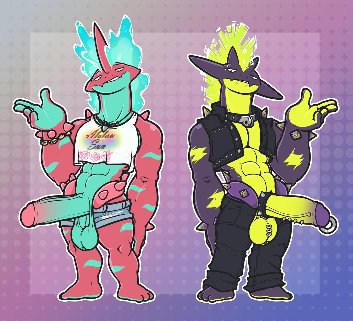 PalchamonPlus's tweet photo. Toxtricity lads are up! For $90 each, comes with clothed, nude, SFW and NSFW versions of both! DM if interested~ https://t.co/unk9b2rQPR