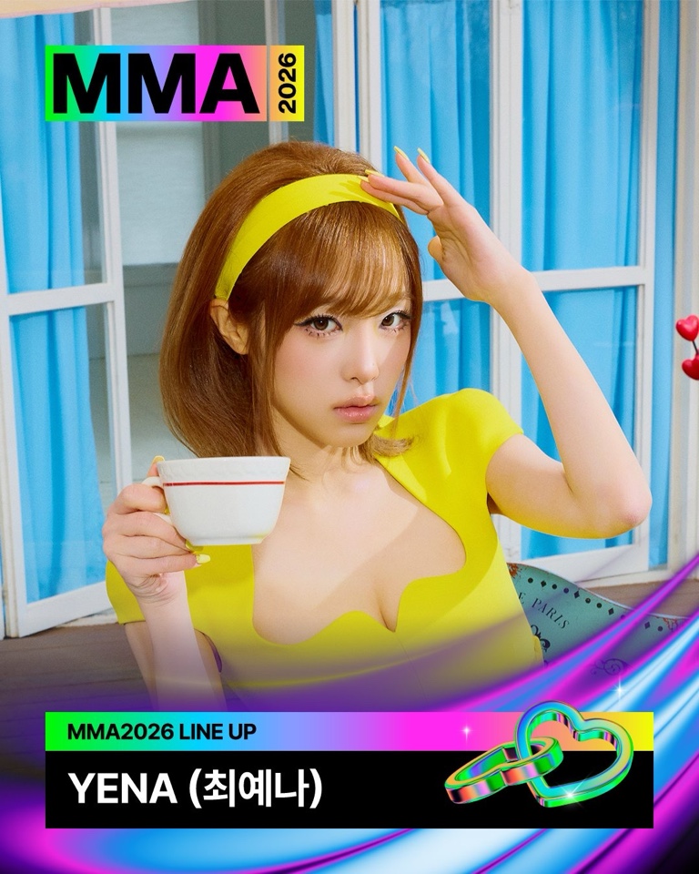 melon's tweet photo. [𝗠𝗠𝗔𝟮𝟬𝟮𝟲] 𝟮𝗻𝗱 𝗟𝗜𝗡𝗘-𝗨𝗣

#YENA #최예나

YENA가 #MMA2026 과 함께합니다!
앞으로 공개될 라인업도 기대해 주세요🔥
👉🏻 https://t.co/7FcpTb2Pi8

K-POP CONNECT: The New Pulse, MMA2026 🏆

📅 2026.11.14(SAT) - 11.15(SUN)
📍 고척 스카이돔

@YENA_OFFICIAL @Sesanga_ssauza
#멜론 #Melon #멜론뮤직어워드