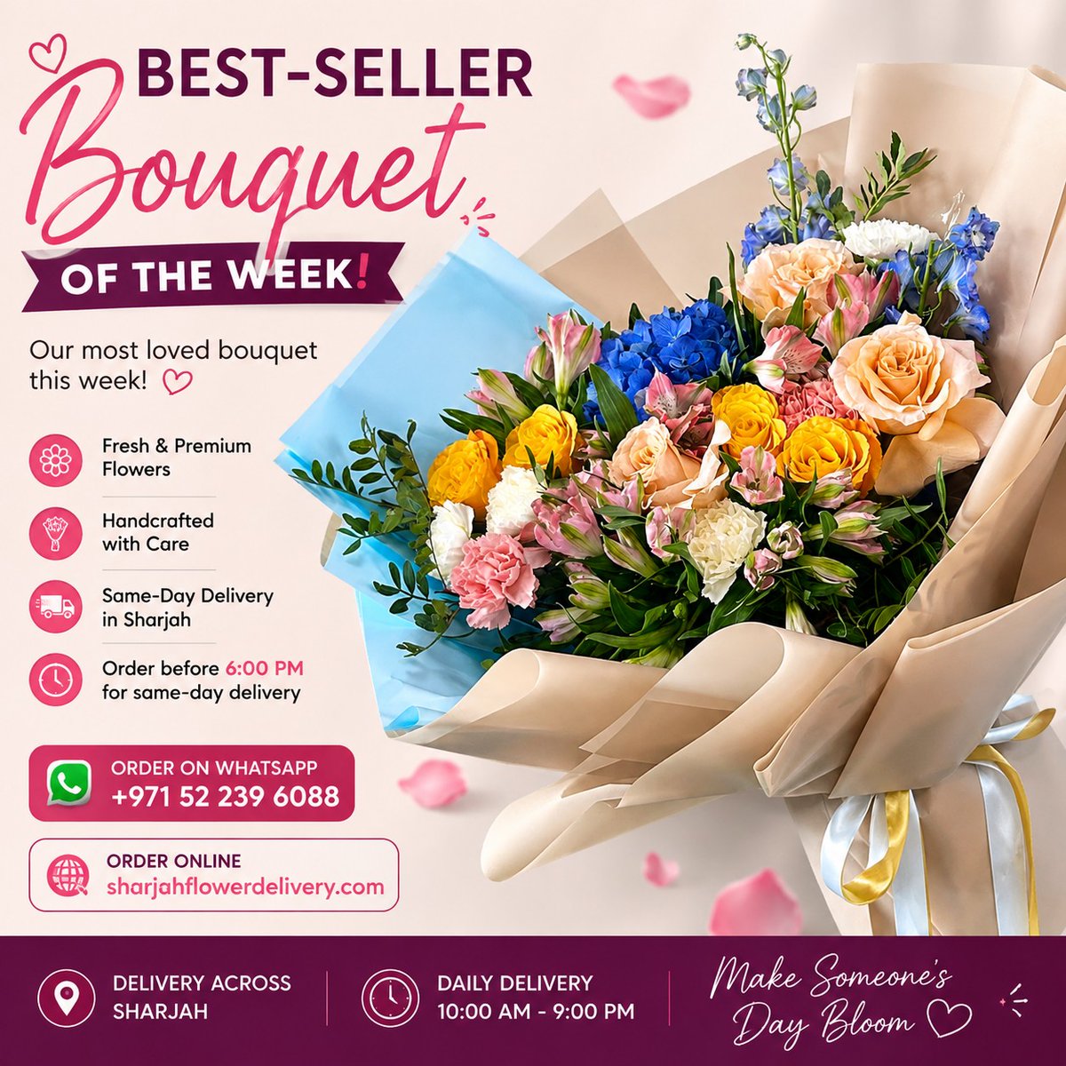 FranciscaPzy's tweet photo. 🌸 BEST-SELLER BOUQUET OF THE WEEK! 💐✨
Our most popular bouquet is getting all the love this week! ❤️
Looking for a beautiful surprise for someone special? This fresh and colourful bouquet makes a perfect choice for
🎂 Birthdays
❤️ Anniversaries https://t.co/C4HCbh1Ttp