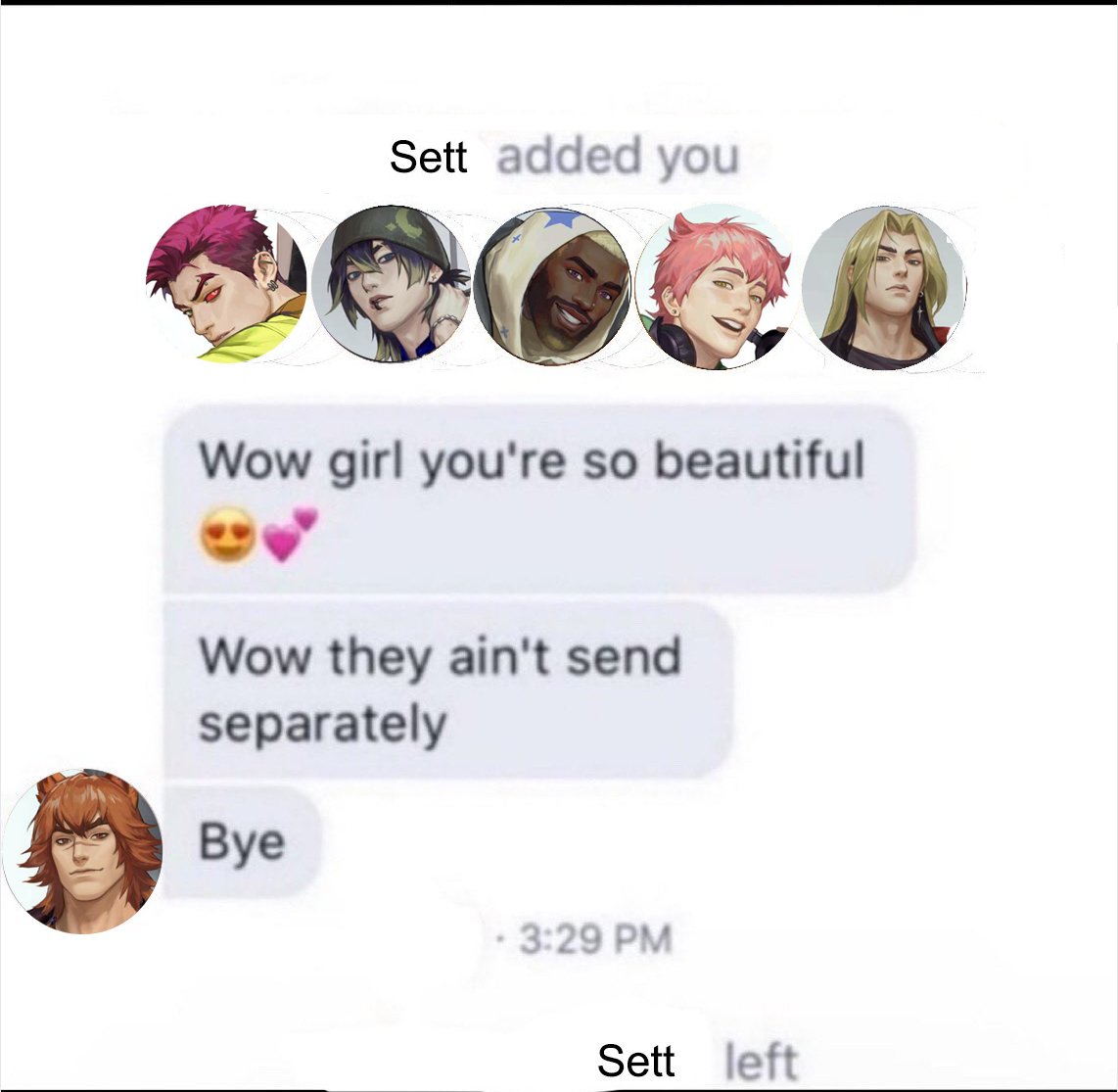SETTISFACTORY's tweet photo. in honor of the heartsteel revival, i've remade this meme to account for his gay little boyband. word to sett league of legends. https://t.co/0MMEwUteen