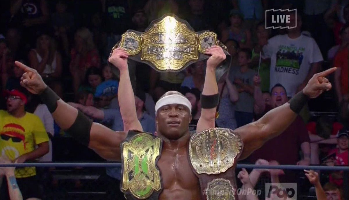 UIM_reggie's tweet photo. yall dont understand, this dude held every tna belt at the same time. https://t.co/XMs3JuuY52