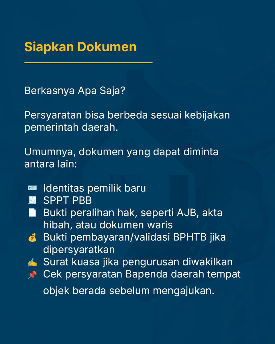 KontanNews's tweet photo. dengan BPHTB serta balik nama sertifikat. π
π¬ Data PBB rumah kamu sudah atas nama sendiri belum?
#kontannews #properti #pbb #tipsrumah
Naskah: Tiyas Widya
Grafis: Satrio
Sumber: Badan Pendapatan Daerah (Bapenda), UU No. 1 Tahun 2022 tentang HKPD https://t.co/fmevUzi4kN