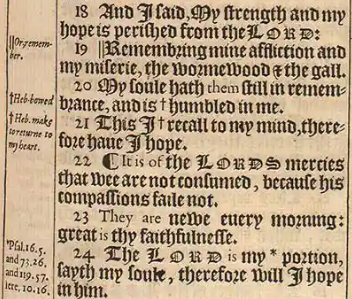 RazorFist's tweet photo. Lamentations 3:18-24
(As it appeared in the 1611 King James Bible) https://t.co/uhtaTqKBkw