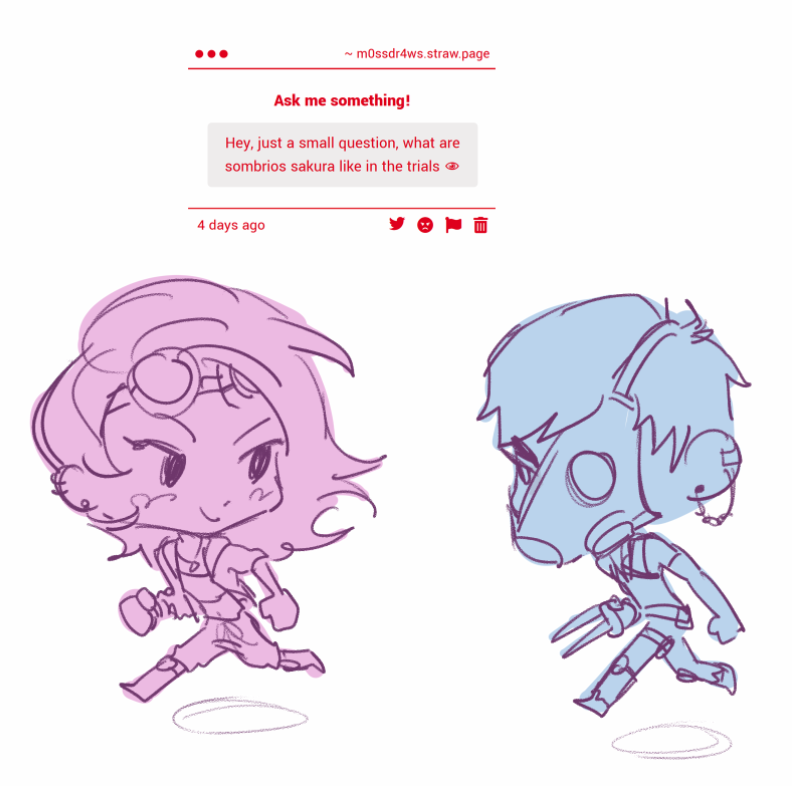 m0ss_dr4ws's tweet photo. THANK YOU whoever asked this. i was going to do a comic, but just ended up rambling about it instead. so have a very quick doodle and i answer the question in the thread 🧵#sombriossakura https://t.co/MV6WyJahNv