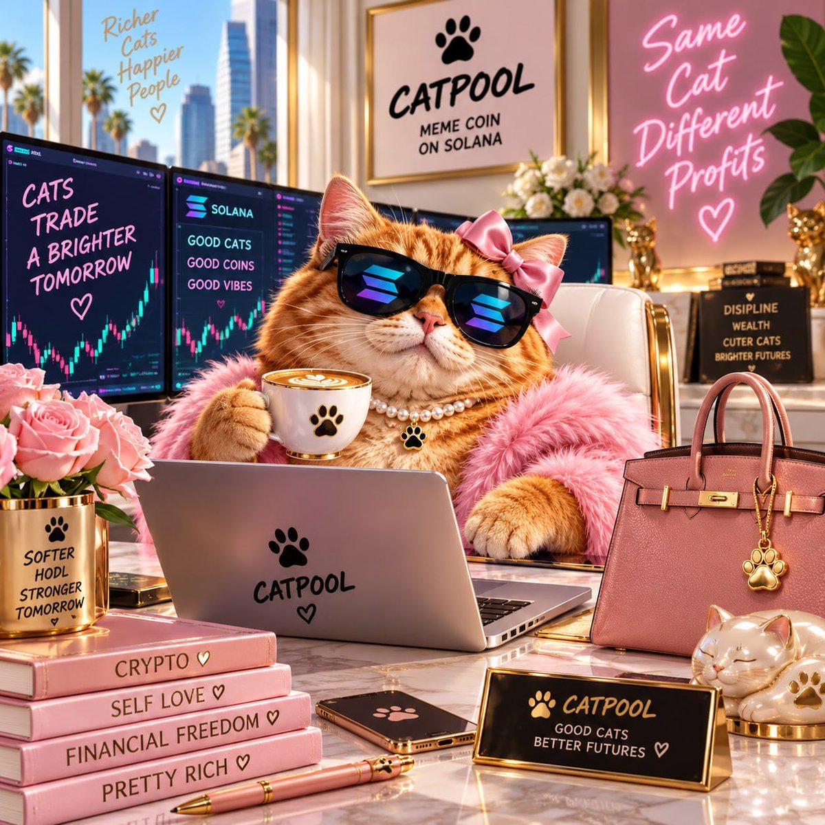 CATPOOLSOL's tweet photo. This cat trades like a pro!!! https://t.co/Z3ZMnNBCGM