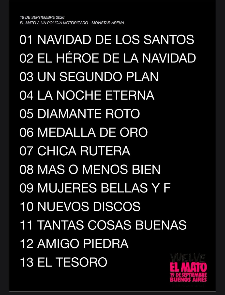 joaquinvismara's tweet photo. La lista, el sonido, ¡la puesta! El mejor show que les vi en la última decada desde los Vorterix de La Síntesis, por lejos. https://t.co/ZYb9bkNAkJ