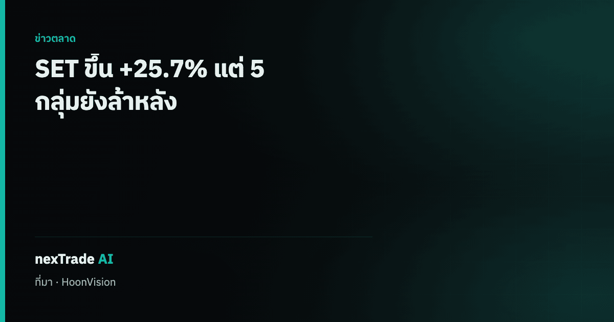 getNexAI's tweet photo. 5 กลุ่มหุ้นตามหลัง SET ขึ้น +25.7% YTD

กลุ่มท่องเที่ยวทำได้เพียง +8.4%
AOT THAI CENTEL ERW อยู่ในลิสต์รอฟื้น Q4

#getNexAI #nexTradeAI https://t.co/u0g4KSEE4m