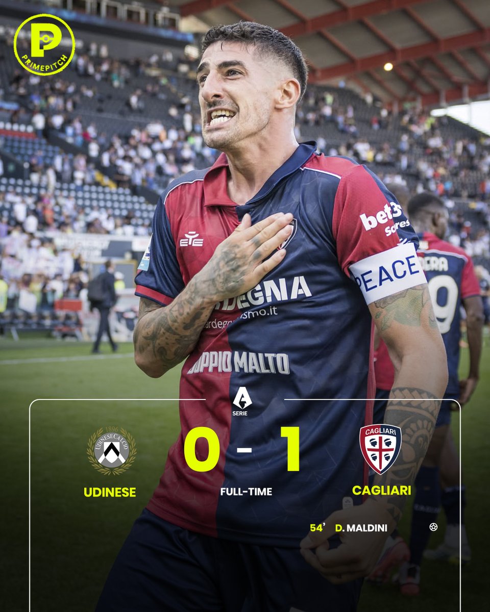 PrimePitch_'s tweet photo. Cagliari claimed a brilliant away victory, grinding out a hard-fought 1–0 win against Udinese at the Bluenergy Stadium.

Did Udinese lack the necessary creativity to break down a stubborn low block?

Drop your thoughts below! 👇⚽ https://t.co/fdVD8SW8gc
