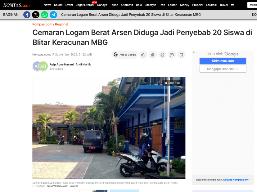 SistersInDanger's tweet photo. 2004: Munir keracunan arsenik di jus jeruk, meninggal, dibunuh di pesawat Jakarta-Belanda 😭

2026: murid SLB &amp; SMP keracunan arsenik di MBG, 22 anak masuk rumah sakit di Blitar 😭😭 https://t.co/t1CaTwOYP6