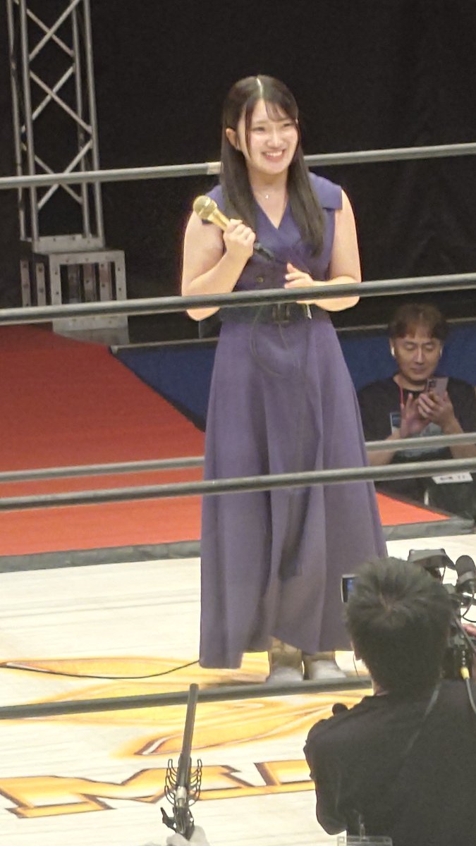 GiantsJarvey's tweet photo. #プロレス観戦 真っ最中
2026.9.20 マリーゴールド後楽園
#田中きずな 選手挨拶
10.24 マリーゴールド両国国技館で復帰

#pw_mg https://t.co/xFtraCzdYK