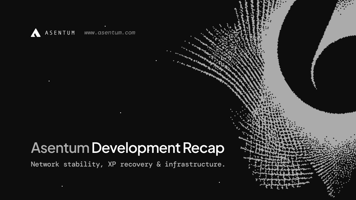 Asentum's tweet photo. A few more updates from the dev desk today 🛠️ (1/3)

The XP indexer is back online, and we've completed a 24-hour backfill to recover missed activity.

Quests are working and outstanding XP has been credited. We're also reviewing X tracking to make sure nothing slips through 🔥👇 https://t.co/9Skh92dUq7