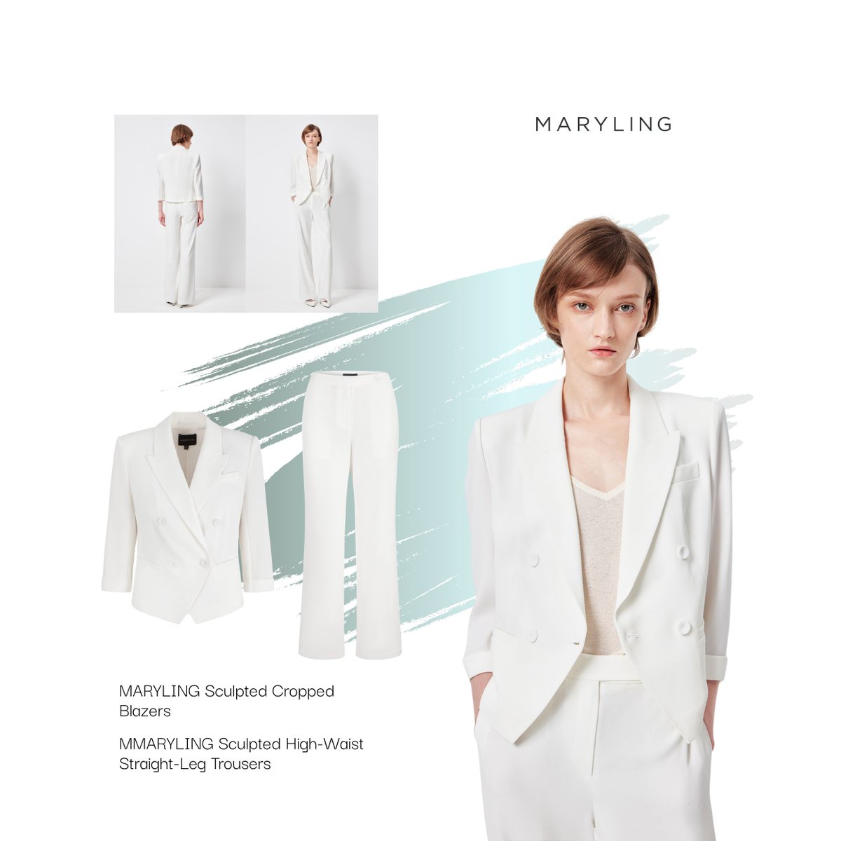 MARYLING_'s tweet photo. Black or white? Two ways to style the modern suit. 🖤
 #OutfitInspiration #WorkOutfit #OfficeOutfit #BusinessCasual #WomensSuits #WomensTailoring #BlazerOutfit #BlackSuit #WhiteSuit #WorkwearStyle https://t.co/l87I0aMWck
