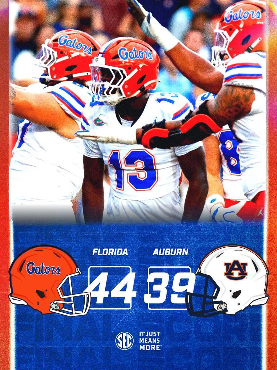 SEC's tweet photo. GATORS GET THEIR FIRST WIN IN AUBURN SINCE '99! 😤

@GatorsFB x #SECFB https://t.co/7moGnp7bfh