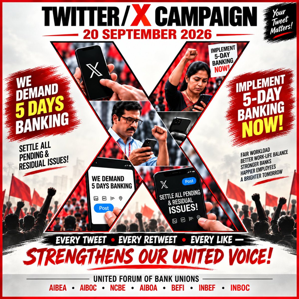 Red_2792's tweet photo. #Implement5DayBanking
#5DayBankingNow
#WeNeed5DayBanking
#5DayBanking
#BankEmployeesDemand5DayBanking
FIVE DAYS OF BANKING,
BETTER WORK-LIFE BALANCE,
BETTER EMPLOYEE WELL-BEING,
BETTER SERVICE TO CUSTOMERS,
IMPLEMENT 5-DAY BANKING NOW https://t.co/5ePaU9uv9V