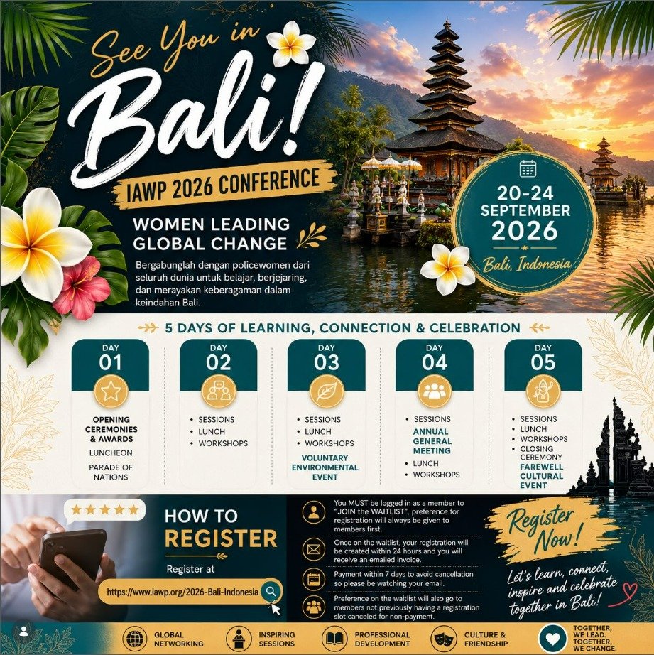 Meriscantia's tweet photo. IAWP 2026 adalah kebanggaan Polwan Indonesia. Mari berikan dukungan penuh agar forum ini menjadi inspirasi bagi perempuan di seluruh dunia. Sukseskan Pelaksanaan Acara #IndonesiaIAWP63 https://t.co/Iq6Muz099b