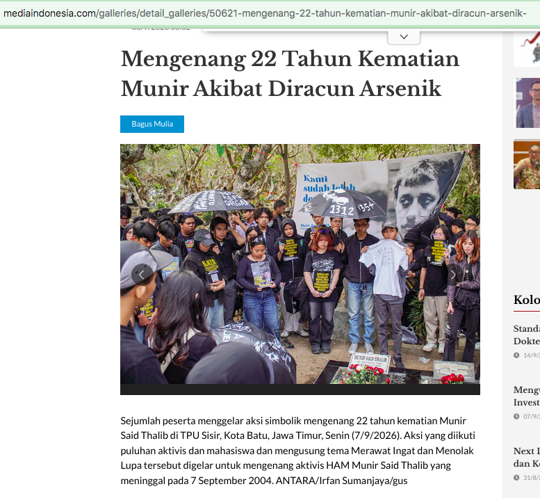 SistersInDanger's tweet photo. 2004: Munir keracunan arsenik di jus jeruk, meninggal, dibunuh di pesawat Jakarta-Belanda 😭

2026: murid SLB &amp; SMP keracunan arsenik di MBG, 22 anak masuk rumah sakit di Blitar 😭😭 https://t.co/t1CaTwOYP6