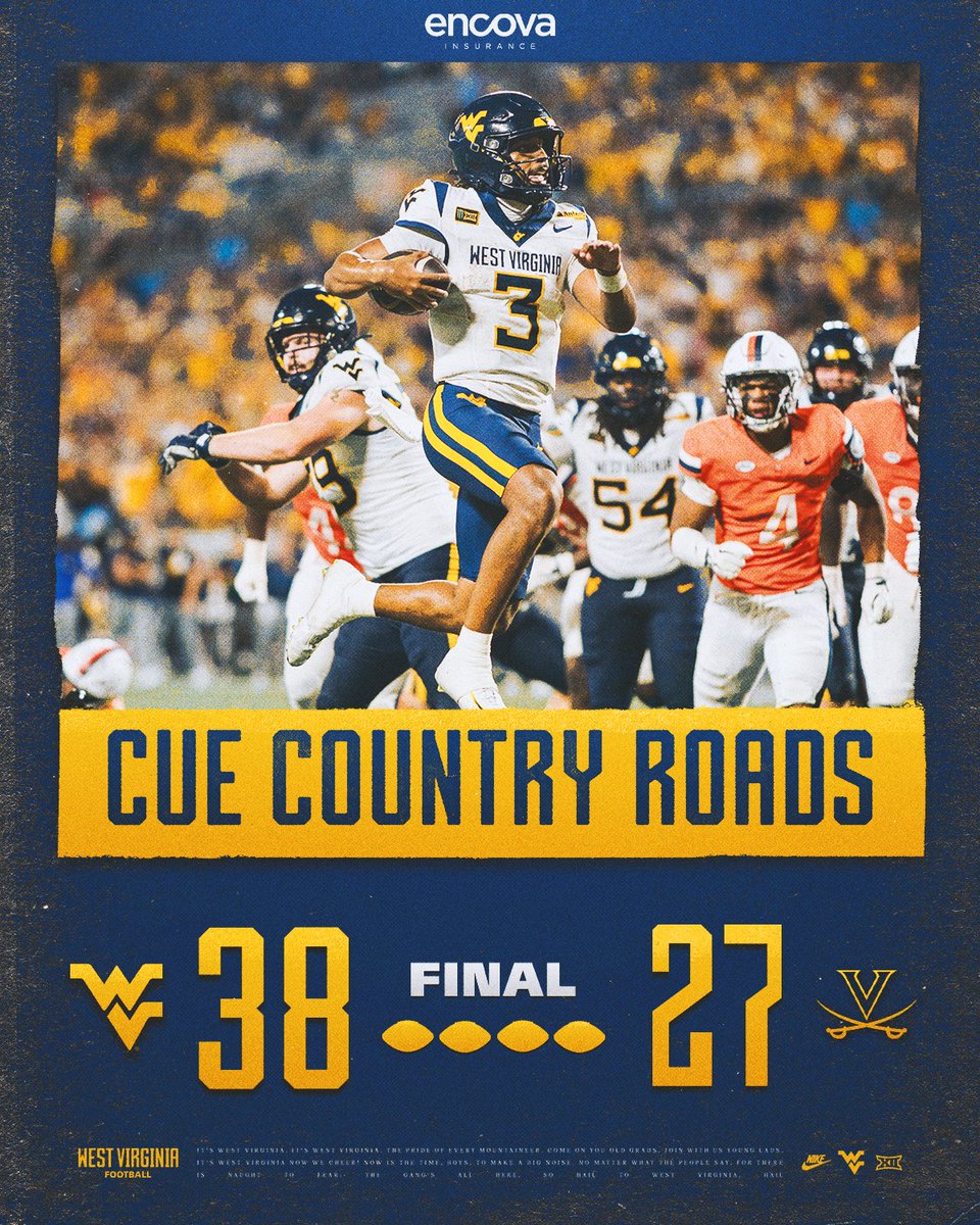 WVUfootball's tweet photo. CUE COUNTRY ROADS!!!! 🎶

#HailWV https://t.co/CBz8GP4yag