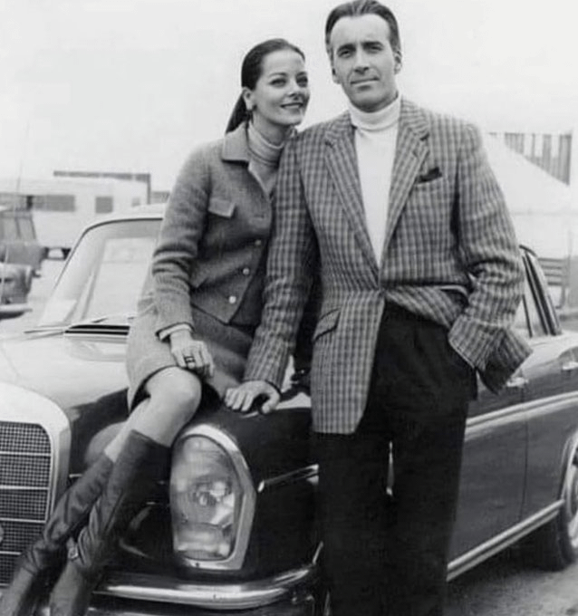 HistorylandHQ's tweet photo. Legendary actor Sir Christopher Lee posing alongside his wife, Birgit Krøncke, who he was married to for 50 yrs, in 1966. Christopher Lee met Rasputin's assassins, was a RAF intelligence officer in WWII, spoke 9 languages, was Ian Fleming's cousin, and was the only actor to meet J.R.R. Tolkien.