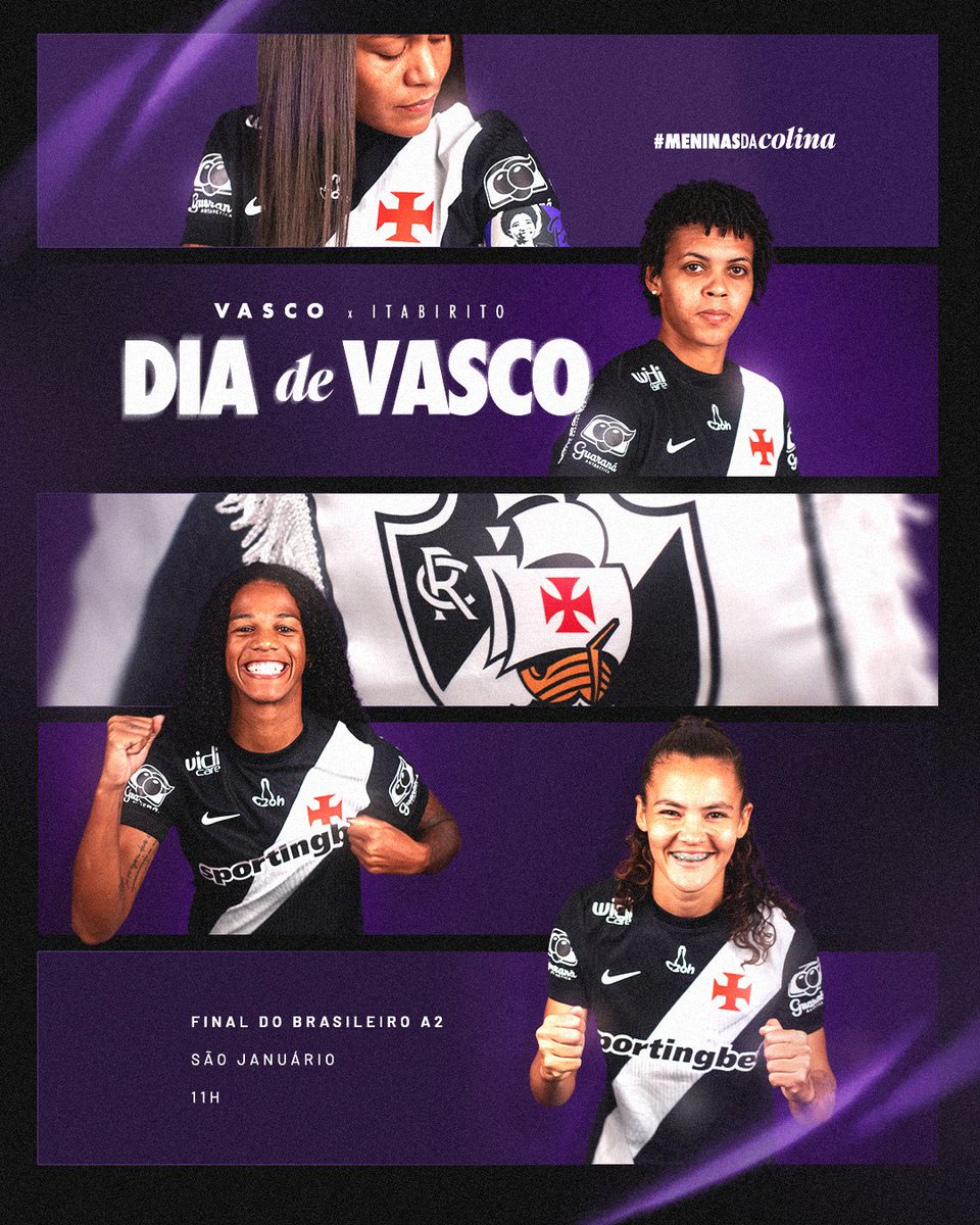 vasco_feminino's tweet photo. 💢 É DIA DE VASCO NA FINAL DO CAMPEONATO BRASILEIRO SÉRIE A2!💢

🆚 Itabirito
🏆 Campeonato Brasileiro Série A2
🎯 Final - volta
🏟 São Januário 
⏰ 11h
🎟️ Entrada franca pelo portão social

📺 TV Brasil e CBF TV

#MeninasDaColina
#VascoDaGama https://t.co/noJYZXV6rZ
