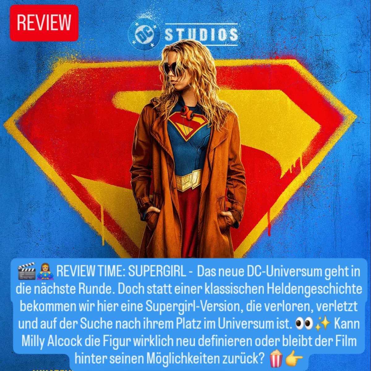 DerickFuehrer's tweet photo. 🎬🦸‍♀️⭐ Nerdzone-Fans, Supergirl gehört für mich zu den Filmen, bei denen ich ständig zwischen Begeisterung und Enttäuschung geschwankt habe. Denn dieser Film macht einige Dinge richtig gut, lässt gleichzeitig aber auch viel Potenzial liegen 👀. https://t.co/T7fErHjwfO